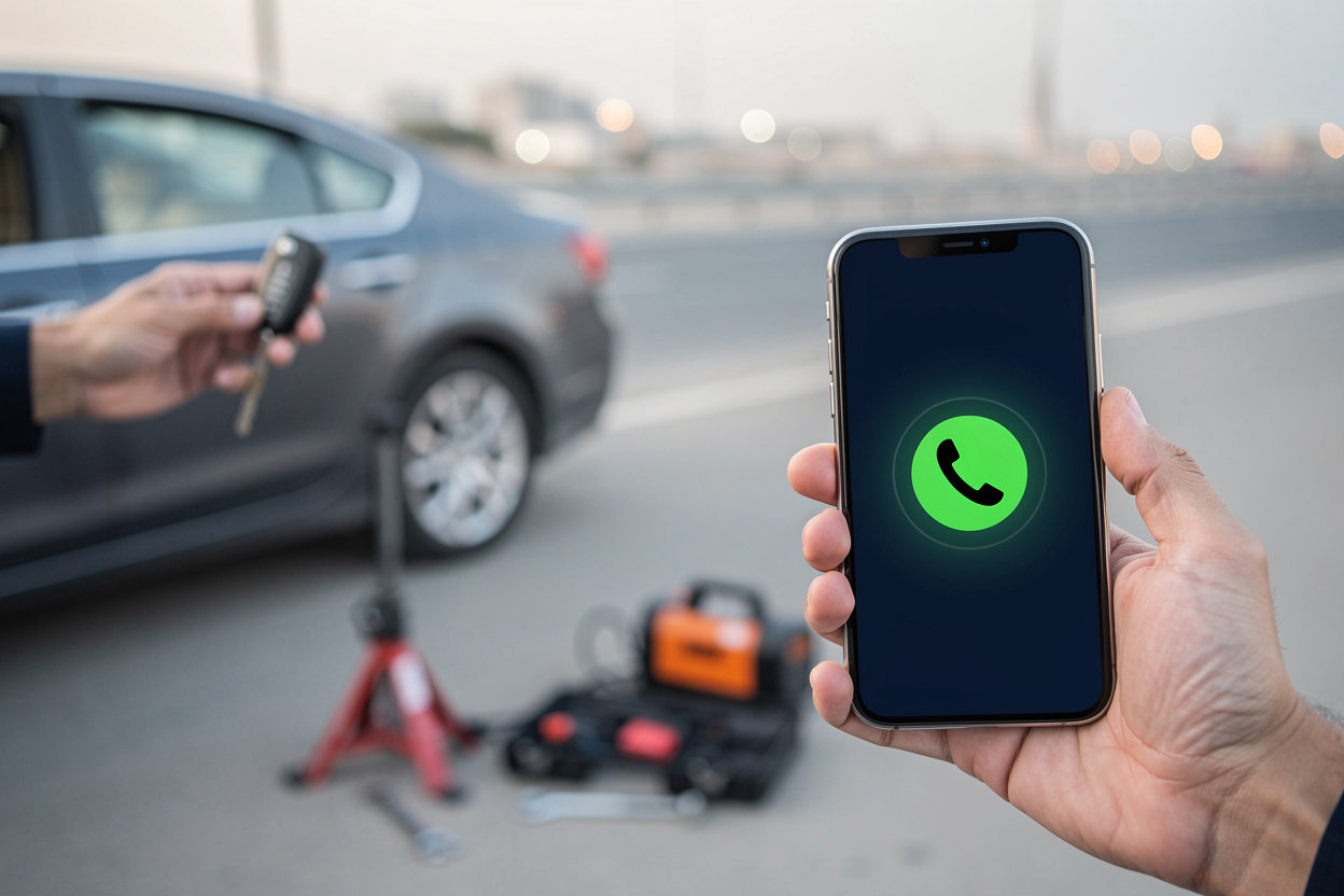 فتح السيارات مكة فني يساعد سائقاً في مكة المكرمة على فتح باب سيارته بسرعة واطمئنان